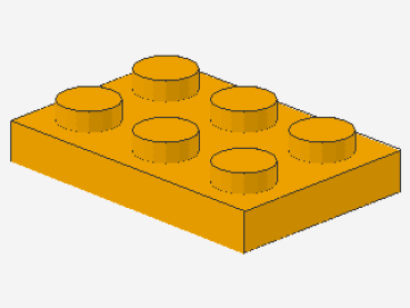 Lego Platte 2 x 3 (3021) leuchtend hell orange
