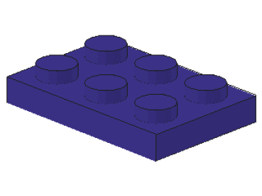 Lego Platte 2 x 3 (3021) dunkel purpur