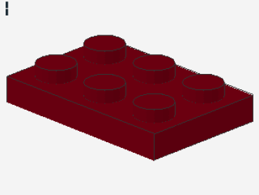 Lego Platte 2 x 3 (3021) dunkel rot