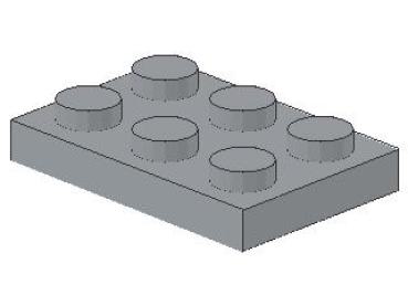 Lego Platte 2 x 3 (3021) hell bläulichgrau