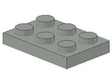 Lego Platte 2 x 3 (3021) hellgrau