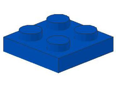 Lego Plate 2 x 2 (3022) blue