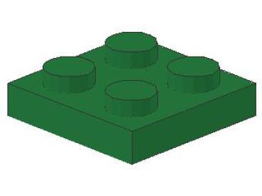 Lego Platte 2 x 2 (3022) grün