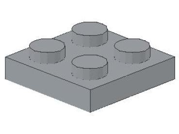 Lego Platte 2 x 2 (3022) hell bläulich grau