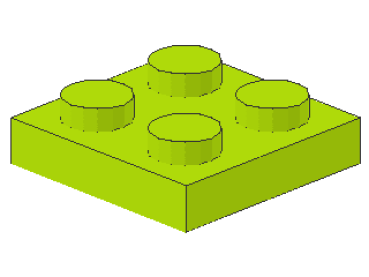 Lego Plate 2 x 2 (3022) lime