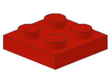 Lego Platte 2 x 2 (3022) rot