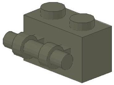 Lego Stein, modifiziert 1 x 2 x 1 (30236) dunkel grau