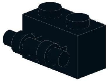 Lego Brick, modified 1 x 2 x 1 (30236) black