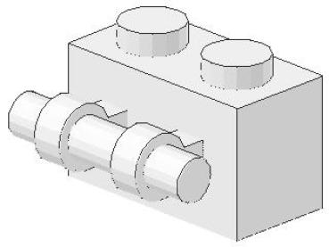 Lego Stein, modifiziert 1 x 2 x 1 (30236) weiß