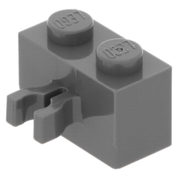 Lego Brick, modified 1 x 2 x 1 (30237) dark bluish gray