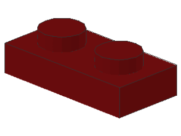 Lego Platte 1 x 2 (3023) dunkel rot