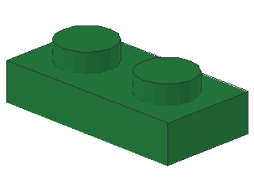 Lego Platte 1 x 2 (3023) grün