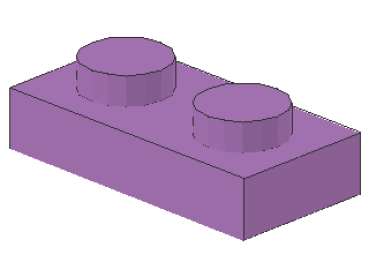 Lego Platte 1 x 2 (3023) mittel lavendel