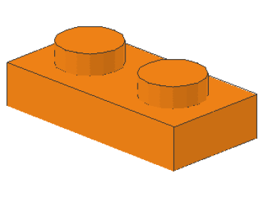 Lego Platte 1 x 2 (3023) orange