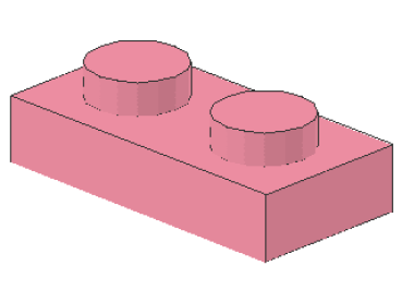Lego Platte 1 x 2 (3023) pink