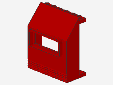 Lego Panel 3 x 6 x 6 (30288) with Window, red