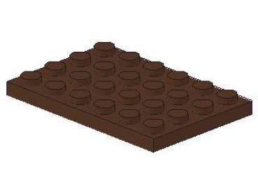 Lego Platte 4 x 6 (3032) braun