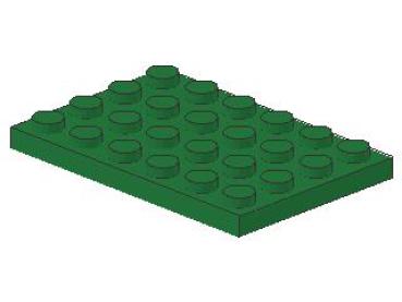 Lego Platte 4 x 6 (3032) grün