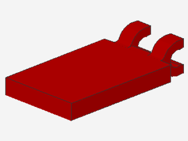 Lego Fliese 2 x 3 (30350c) mit 2 U-Clips, rot