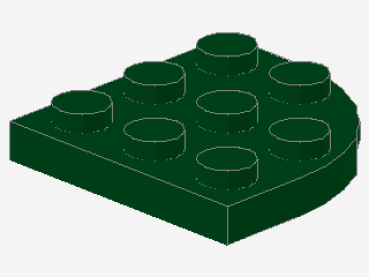 Lego Platte 3 x 3, rund, Rundecke (30357) dunkel grün
