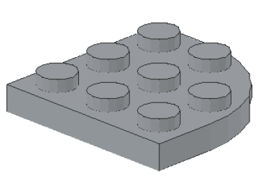 Lego Platte 3 x 3, rund, Rundecke (30357) hell bläulich grau