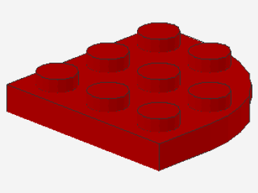 Lego Platte 3 x 3, rund, Rundecke (30357) rot