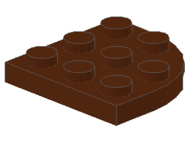 Lego Platte 3 x 3, rund, Rundecke (30357) rötlich braun