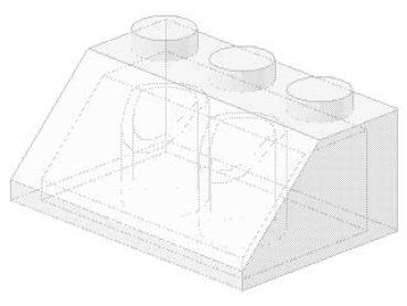 Lego Slope Stone 45° 2 x 3 x 1 (3038) transparent