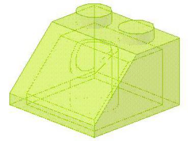 Lego Slope Stone 45° 2 x 2 x 1 (3039) transparent neon grün