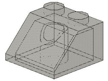 Lego Slope Stone 45° 2 x 2 x 1 (3039) transparent black