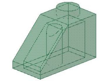 Lego Slope Stone 45° 2 x 1 x 1 (3040) transparent green