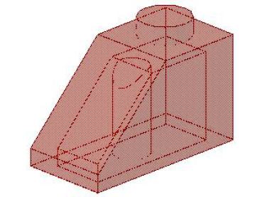 Lego Slope Stone 45° 2 x 1 x 1 (3040) transparent red