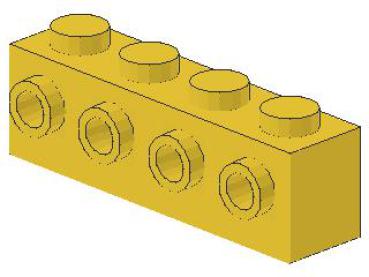 Lego Stein, modifiziert 1 x 4 x 1 (30414) gelb