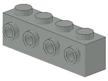 Lego Stein, modifiziert 1 x 4 x 1 (30414) hell grau