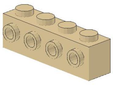 Lego Brick, modified 1 x 4 x 1 (30414) tan