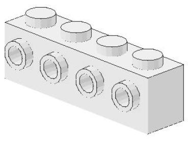 Lego Stein, modifiziert 1 x 4 x 1 (30414) weiß