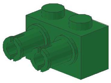 Lego Brick, modified 1 x 2 x 1 (30526) green