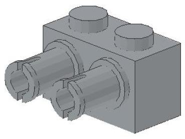 Lego Brick, modified 1 x 2 x 1 (30526) light bluish gray