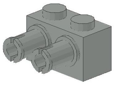 Lego Brick, modified 1 x 2 x 1 (30526) light gray