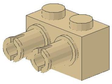 Lego Brick, modified 1 x 2 x 1 (30526) tan