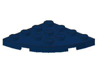 Lego Platte 4 x 4, rund, Rundecke (30565) dunkel blau