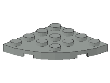 Lego Plate 4 x 4, round, Round Corner (30565) light gray