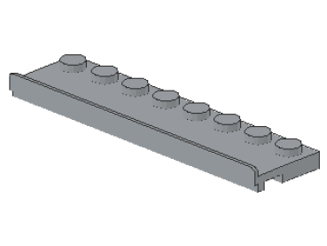 Lego Platte, modifiziert 2 x 8 (30586) hell bläulich grau