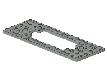 Lego Plate, modified 6 x 16 (3058a) light gray