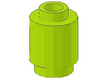 Lego Brick, round 1 x 1 x 1 (3062b) lime