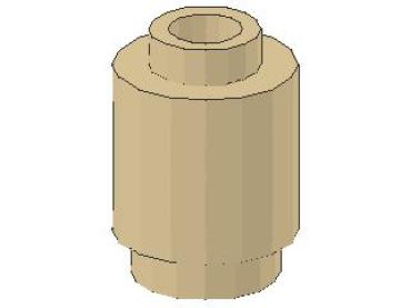 Lego Brick, round 1 x 1 x 1 (3062b) tan