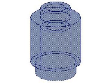 Lego Brick, round 1 x 1 x 1 (3062b) transparent dark blue