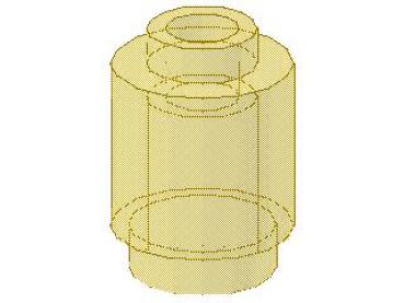 Lego Brick, round 1 x 1 x 1 (3062b) transparent yellow