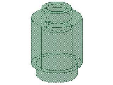 Lego Brick, round 1 x 1 x 1 (3062b) transparent green