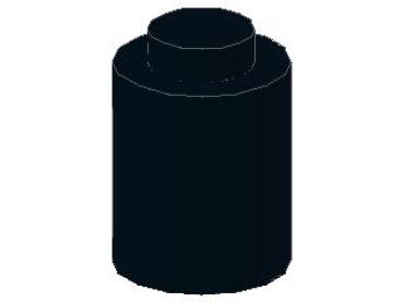 Lego Brick, round 1 x 1 x 1 (3062old) black